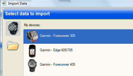Sport Tracks Import Screen Sport Tracks Import Screen