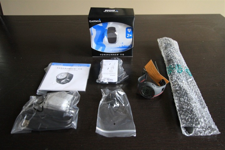 Garmin FR110 Unpacked Box Shot Garmin FR110 Unpacked Box Shot