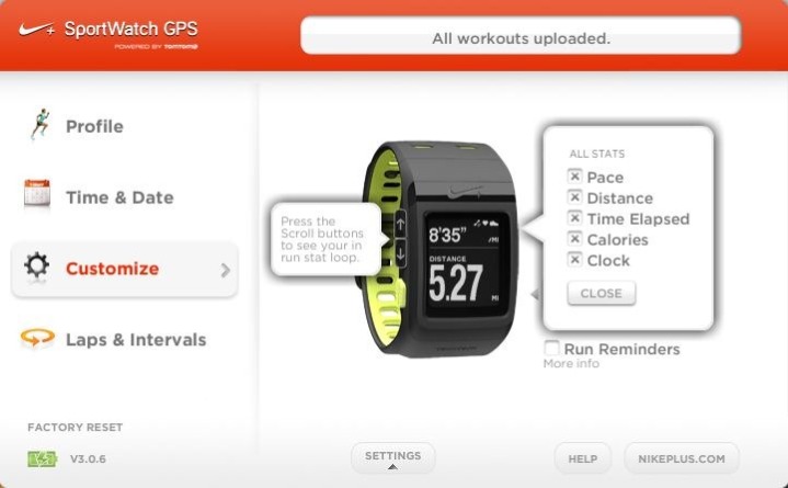 Nike+ GPS Sportwatch Connect Software Customize Nike+ GPS Sportwatch Connect Software Customize