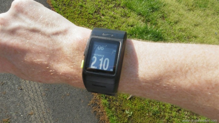 Nike+ GPS Sportwatch while running Nike+ GPS Sportwatch while running