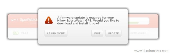 Nike+ GPS Sportwatch Firmware Update Nike+ GPS Sportwatch Firmware Update