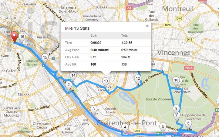 Garmin FR620 Live Tracking Mile Splits Garmin FR620 Live Tracking Mile Splits