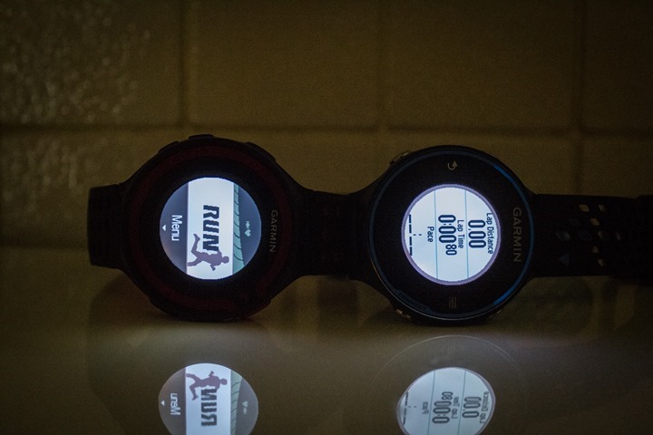 Garmin FR620 and FR220 at night Garmin FR620 and FR220 at night