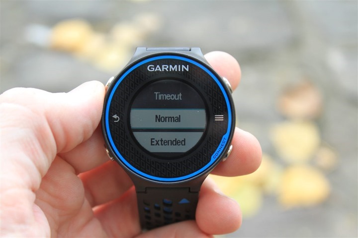 Garmin FR620 Timeout Garmin FR620 Timeout
