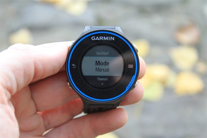 Garmin FR620 Backlight Modes Garmin FR620 Backlight Modes