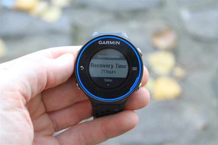 Garmin FR620 Recovery Time Garmin FR620 Recovery Time