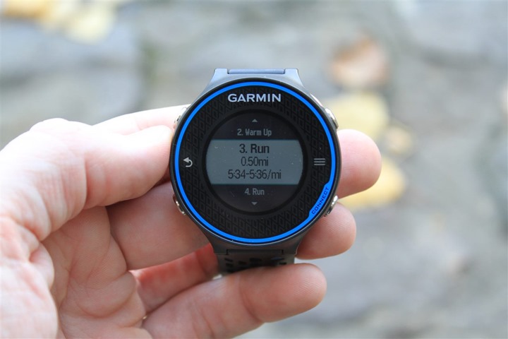 Garmin FR620 Workout Structure Garmin FR620 Workout Structure