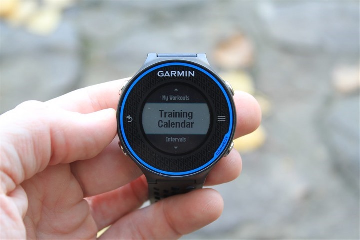 Garmin FR620 Training Calendar Feature Garmin FR620 Training Calendar Feature