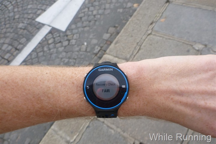 Garmin FR620 Recovery Check Garmin FR620 Recovery Check