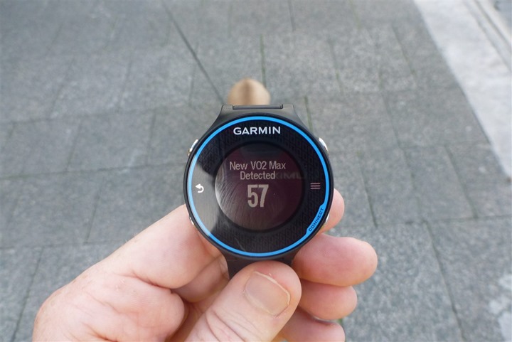 Garmin FR620 VO2Max Detection Garmin FR620 VO2Max Detection