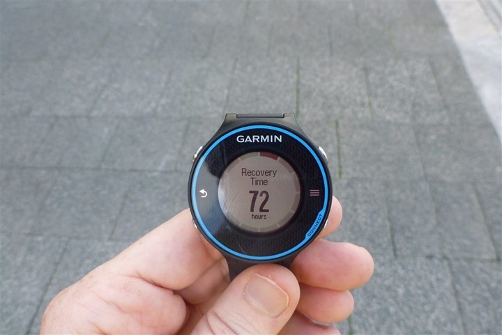 Garmin FR620 Recovery Time Garmin FR620 Recovery Time