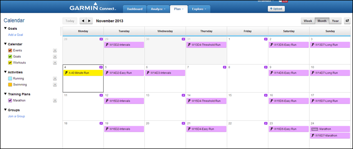 Garmin Connect Calendar View Garmin Connect Calendar View