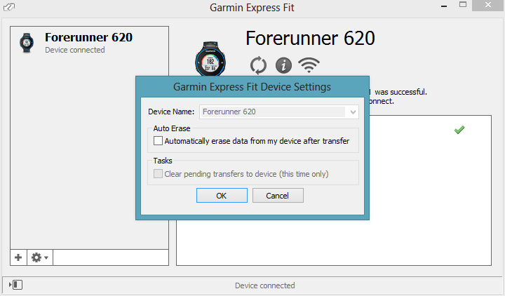 Garmin Fit Express FR620 WiFi Upload Configuration Garmin Fit Express FR620 WiFi Upload Configuration