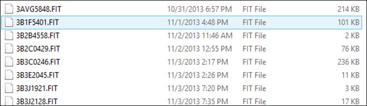 Garmin FR620 FIT Files on USB Garmin FR620 FIT Files on USB