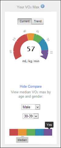 Garmin Connect Dashboard VO2Max Garmin Connect Dashboard VO2Max