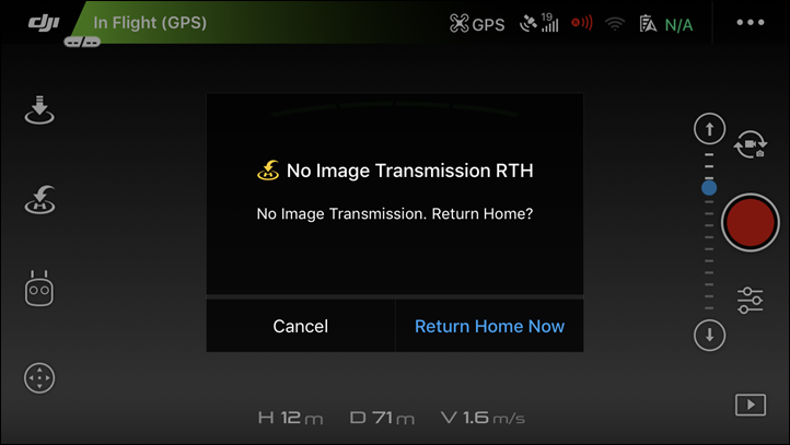 DJI Spark Disconnected Video Transmission