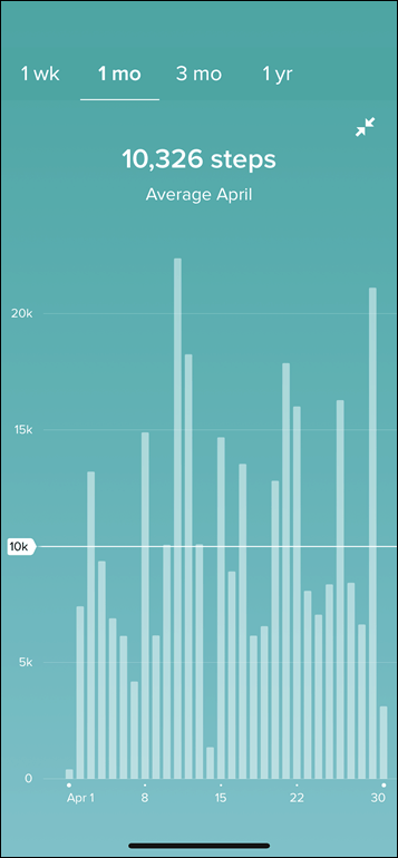 Fitbit-Versa-Steps-Überblick-Monat