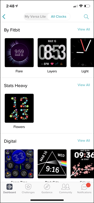 Fitbit Versa App Store - watch faces