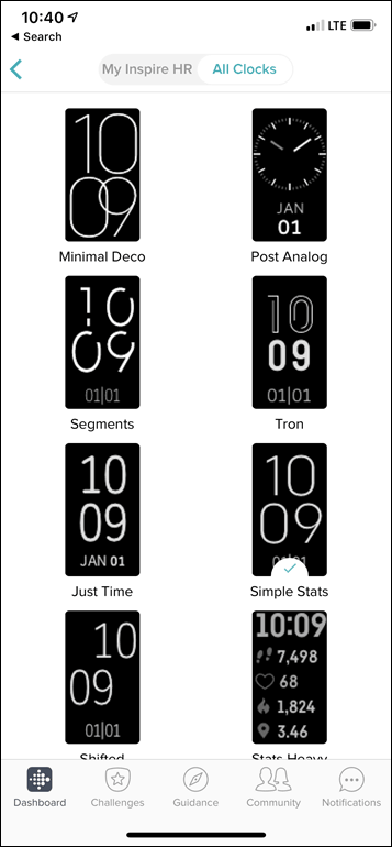 Fitbit-Inspire-Clock-Face-Selection