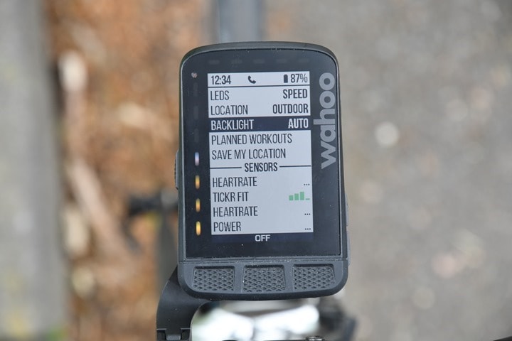 wahoo elemnt indoor mode